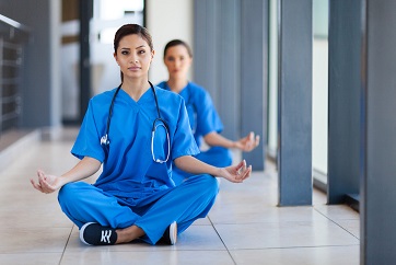 Nurses seated meditating