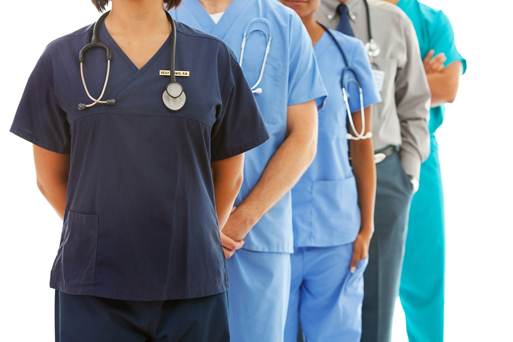 Nurses standing in a line posing