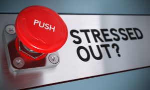 A large button with text that says Stressed Out?