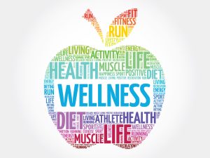 Holistic Wellness apple word graphic