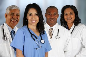 photo of various health care professionals men and women in professional uniforms