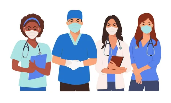 Vector imagine of doctors and nurses together